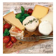 Pacote Com 20 Guardanapos 33x33cm de Papel Napkin Palette of Cheeses